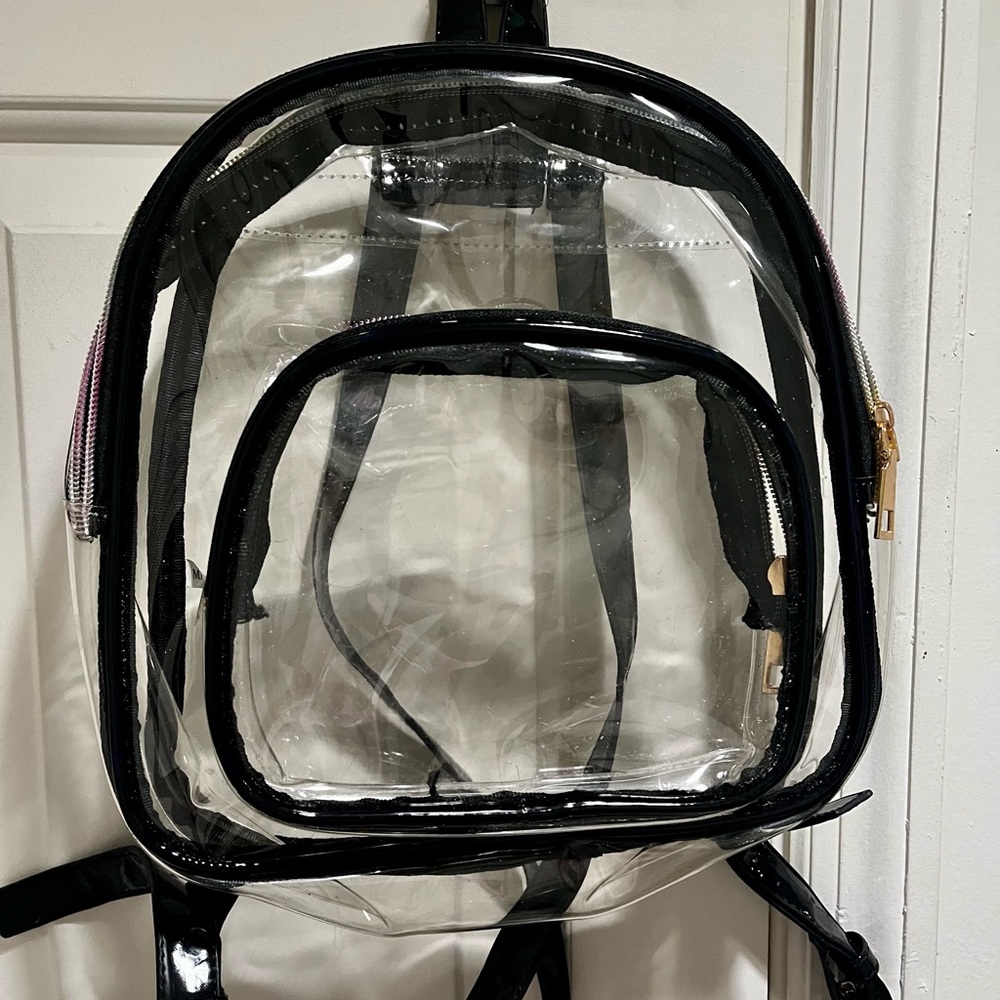 Clear Small Backpack With Colored Zipper - image 1